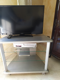 Porta TV con piani in cristallo