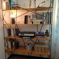 Libreria stile industrial in Ferro e Legno