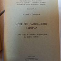Note sul cameralismo tedesco klock Vecchiato 1977