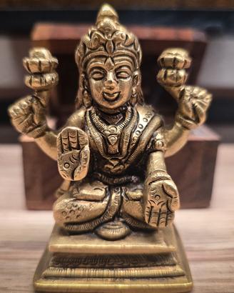 Statua Lakshmi in ottone - La Shakti di Vishnu - D