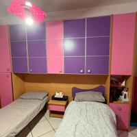 Armadio camera da letto bambine,rosa e viola