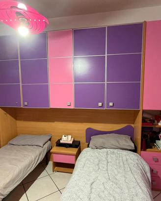 Armadio camera da letto bambine,rosa e viola