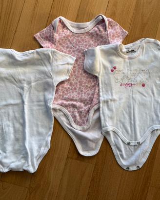 Set tre body cotone neonato 12 mesi