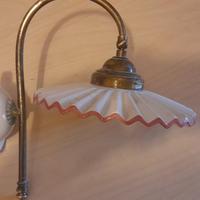 Lampione lampada luce faro da muro ceramica ottone