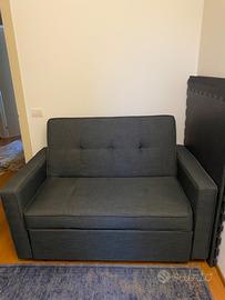 Divano letto 2 posti grigio antracite
