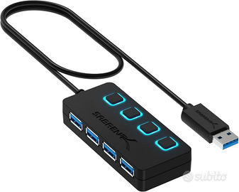 SABRENT Hub USB 3.2 Gen 1, Ciabatta multipresa USB
