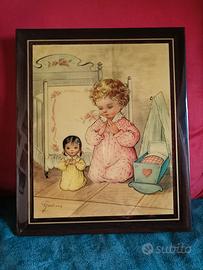 Quadro  "Bambini in preghiera" - legno laccato