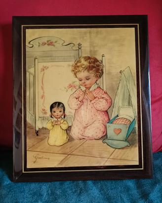 Quadro  "Bambini in preghiera" - legno laccato