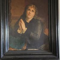 Antico quadro donna che prega