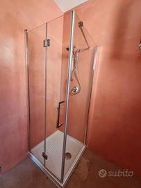 Box doccia 80x80 vetro temperato porta battente