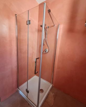 Box doccia 80x80 vetro temperato porta battente