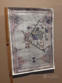 cartina antica su perrgamena 