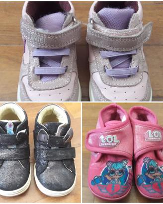 3 PAIA DI SCARPE E PANTOFOLE BAMBINA