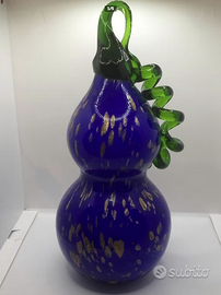 Grande zucca in vetro di Murano oro immerso