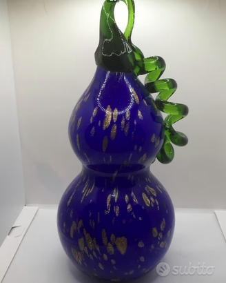 Grande zucca in vetro di Murano oro immerso