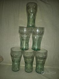 SET BICCHIERI COCA COLA IN VETRO (6 PEZZI_VERDI)