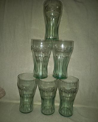 SET BICCHIERI COCA COLA IN VETRO (6 PEZZI_VERDI)
