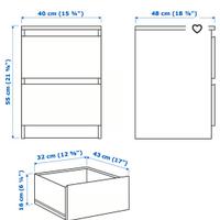 2 comodini cassettiera malm ikea
