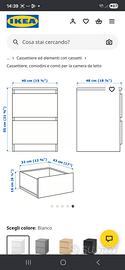 2 comodini cassettiera malm ikea