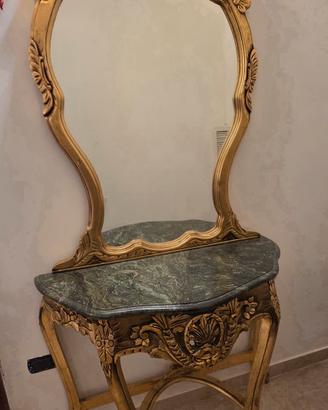 Consolle con Specchiera Stile Barocco – Legno Dora