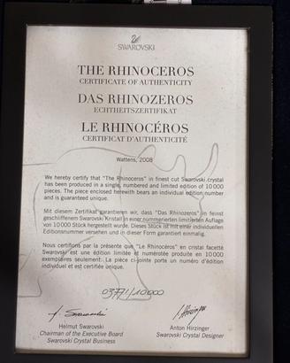 Rinoceronte Swarovski Originale -