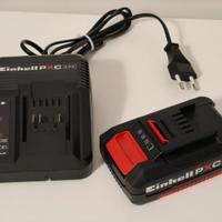 Einhell Batteria 18V 2Ah e caricabatteria nuovi