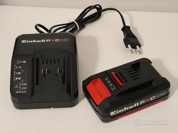 Einhell Batteria 18V 2Ah e caricabatteria nuovi