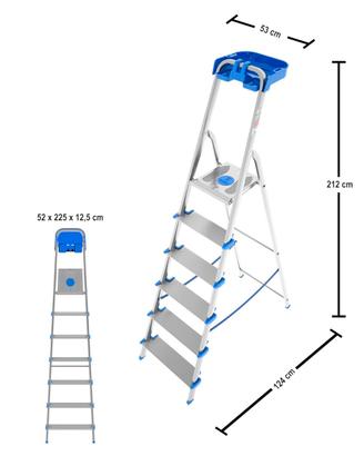 SCALA in alluminio al 100%.  7 gradini NUOVA