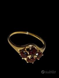 anello oro 750 certificato con pietre preziose 