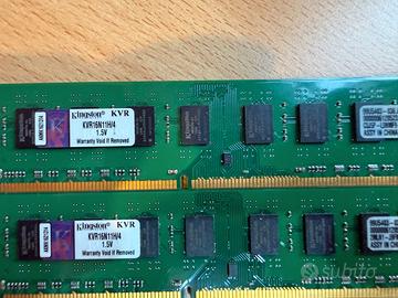 8 GB Ram (2x4) DDR 3 1600 Kingston