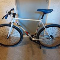 Bici Montana Velocetta Pista Fixed - Bianco/Blu