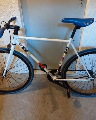 Bici Montana Velocetta Pista Fixed - Bianco/Blu