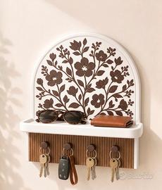 Portachiavi muro design floreale