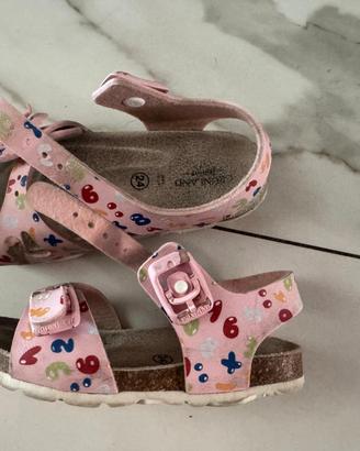 Sandali bimba n.24 rosa con numeri colorati