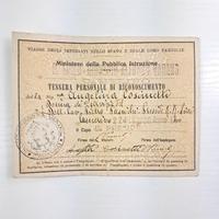 Tessera personale di riconoscimento 1930