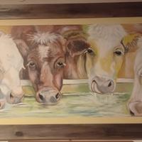 Quadro su tela acrilico Le Mucche