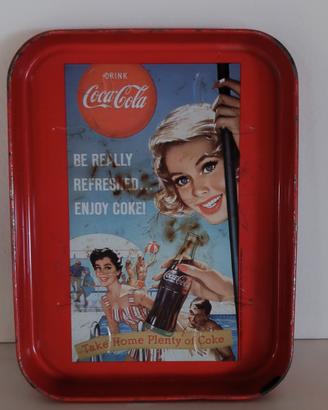 Vassoio Coca-Cola vintage rosso 27,5x21 cm