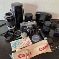 Canon FT ql + Obiettivi 28+50+135 analogica
