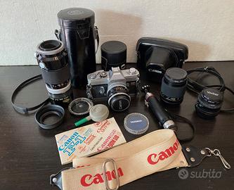 Canon FT ql + Obiettivi 28+50+135 analogica