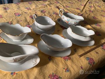 Salsiere di varie forme e decorazioni