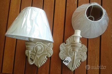 Luci Appliques  lampade shabby chic beige NUOVE