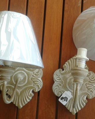 Luci Appliques  lampade shabby chic beige NUOVE