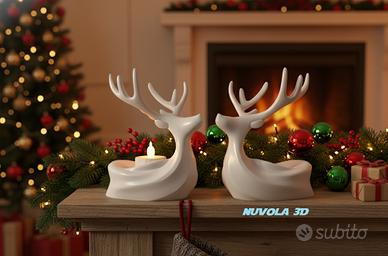 Portacandele Renna - decorazione natalizia moderna
