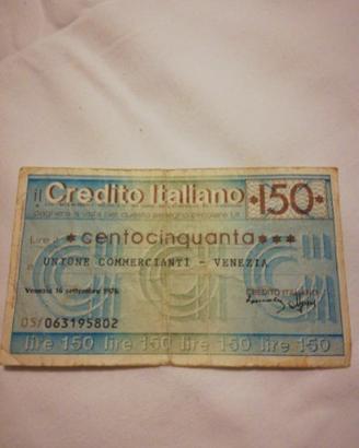 Miniassegno Credito Italiano di lire 150 del 1976