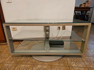 Tavolino porta TV in vetro e alluminio Ikea Svind