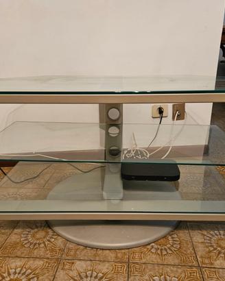 Tavolino porta TV in vetro e alluminio Ikea Svind