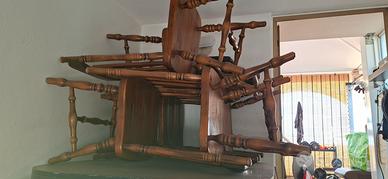Sedie rustiche in legno massello