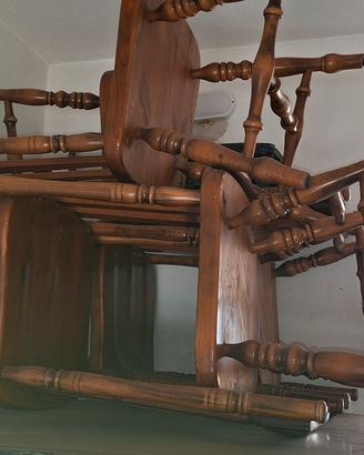 Sedie rustiche in legno massello