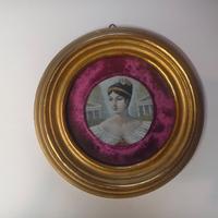 Quadretto vintage ritratto dama Austria '40,'50
