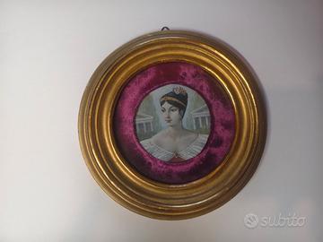 Quadretto vintage ritratto dama Austria '40,'50